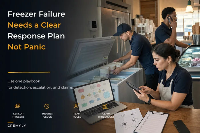When freezers fail: a resilience playbook for scoop shops with risk registers, emergency scripts and insurer triggers
