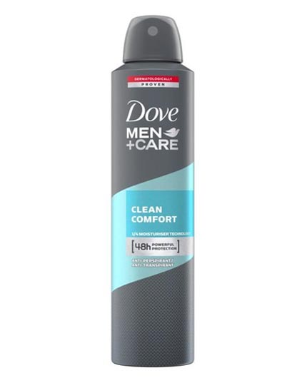 DOVE DEODORANT SPRAY 250ML MEN CLEAN COMFORT