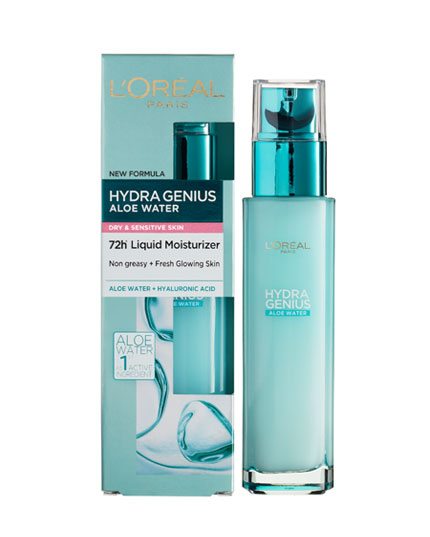 L'OREAL HYDRA GENIUS ALOE WATER LIQUID MOISTURIZER DRY AND SENS SKIN