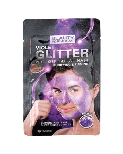 BEAUTY FORMULAS VIOLET GLITTER PEEL-OFF FACIAL MASK