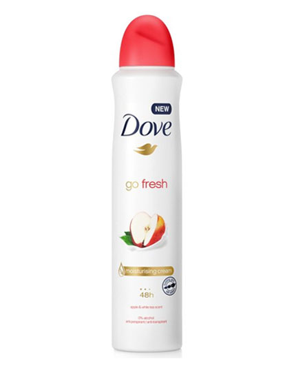 DOVE DEODORANT SPRAY 250ML GO FRESH APPLE and WHITE TEA