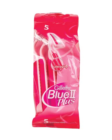 GILLETTE BLUE II PLUS DISPOSABLE RAZORS PACK OF 5