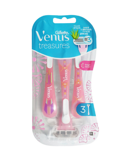 GILLETTE VENUS TREASURES DISPOSABLE RAZORS PACK OF 3