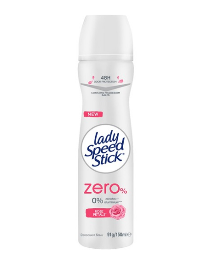 LADY SPEED STICK ZERO ROSE PETALS 150ML