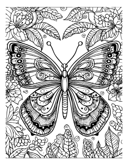 Butterfly Garden coloring page: A butterfly garden
