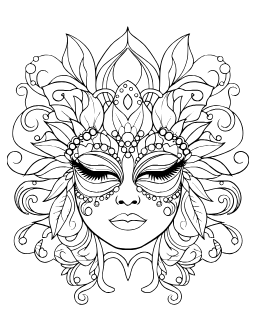 Carnival Mask coloring page: A Carnival Mask