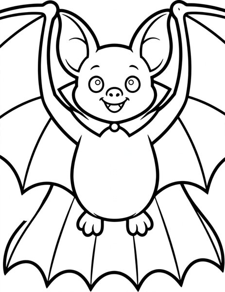 Vampire Bat coloring page: A bat with a tiny vampire cape.