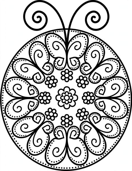 Butterfly Wings Mandala coloring page: Butterfly wings unfold in perfect symmetry.