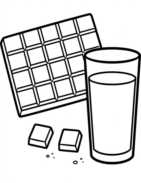 Chocolate Bar coloring page: A big bar of chocolate.