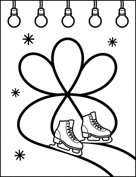 Figure Eight coloring page: Skates trace a figure eight.