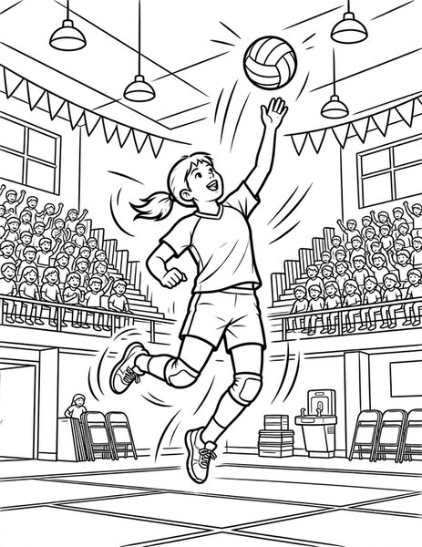Serve Ace coloring page: A server tosses for an ace.