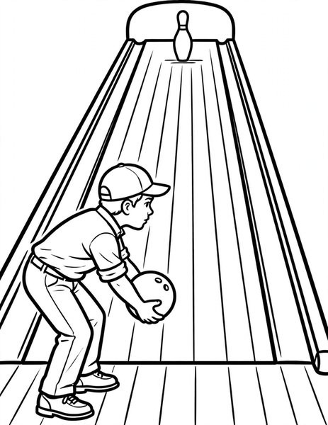 Spare Pick coloring page: A player aims for the spare.