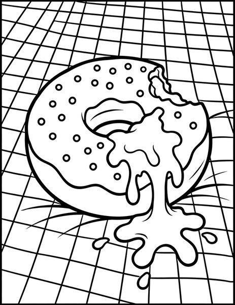 Jelly Donut coloring page: A donut oozing with jelly.