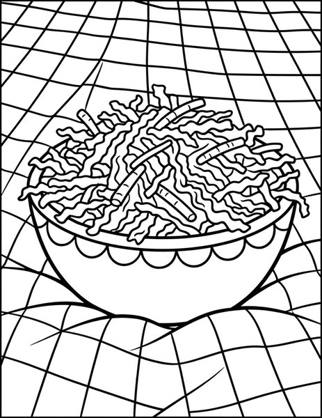 Coleslaw coloring page: Crunchy cabbage slaw.
