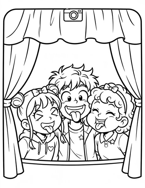 Photo Booth Fun coloring page