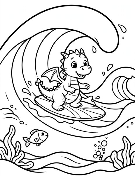 Surf Lesson coloring page