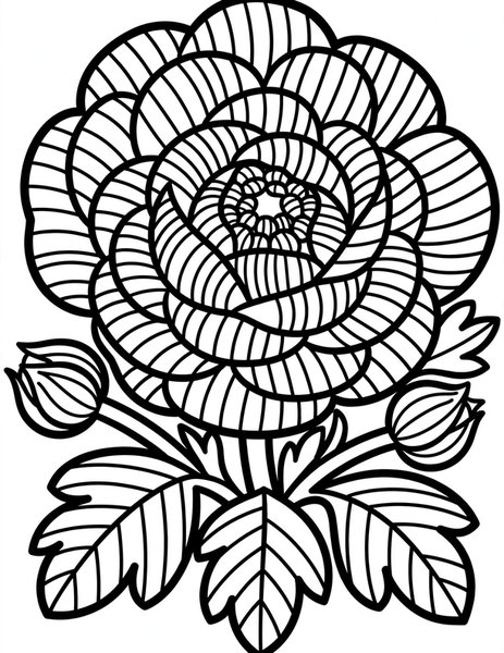Ranunculus Rainbow coloring page