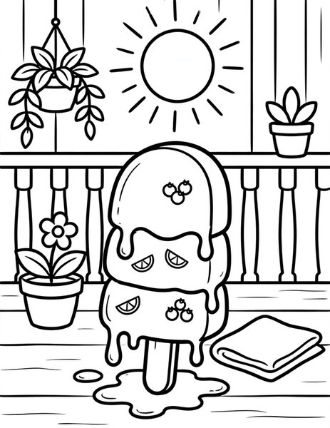 Popsicle coloring page