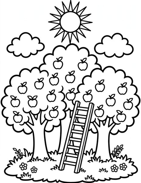Apple Orchard coloring page