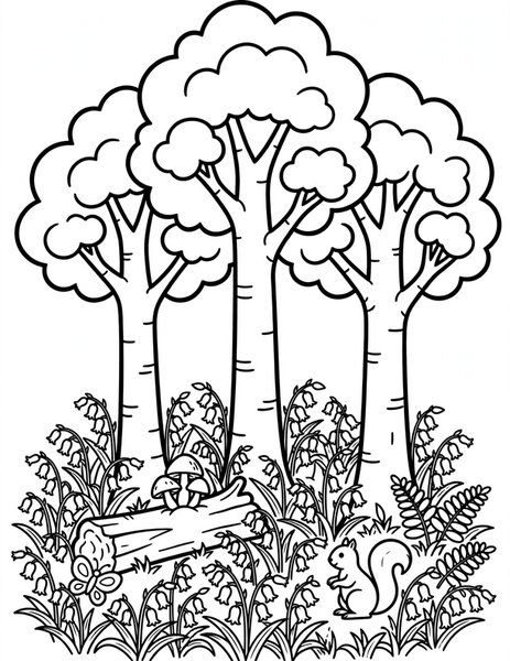 Bluebell Wood coloring page