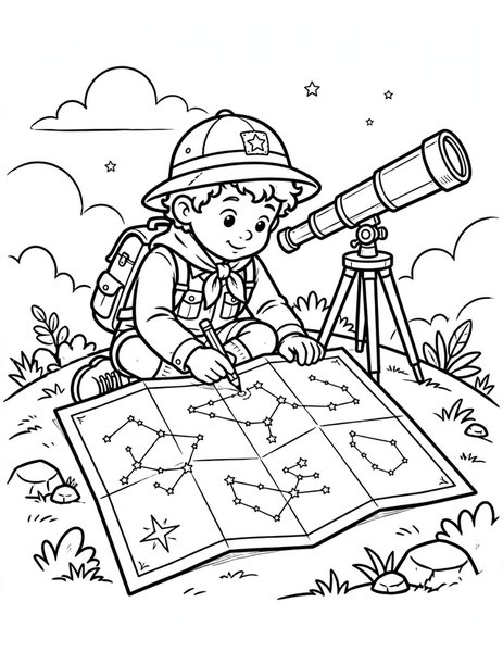 Star Map coloring page