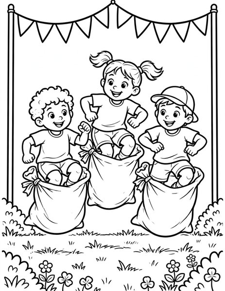 Sack Race coloring page
