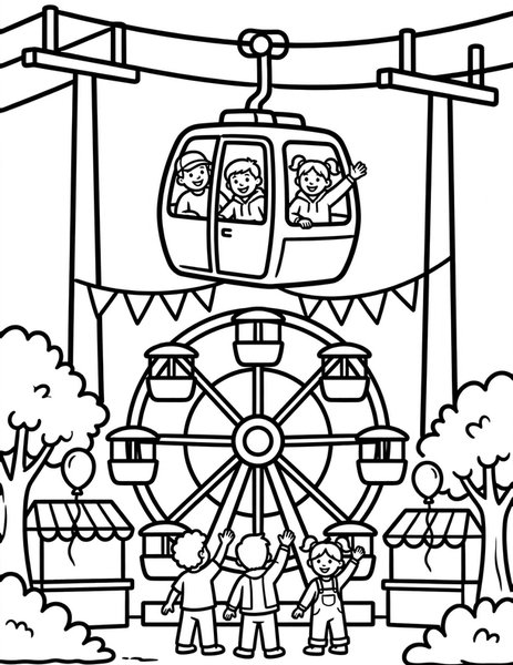 Sky Gondola coloring page