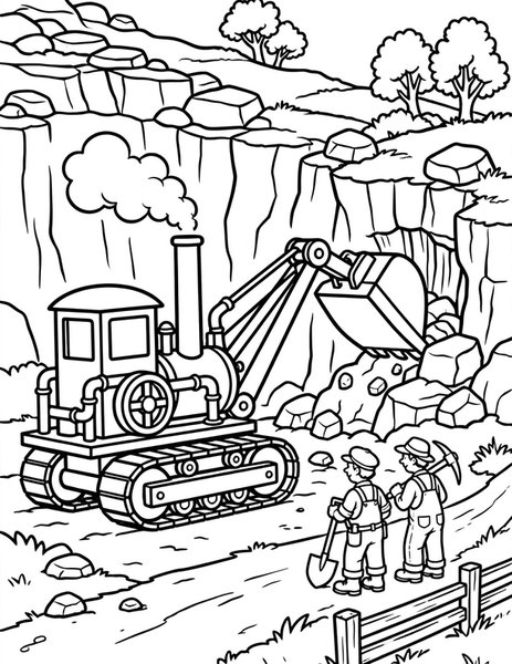 Steam Shovel coloring page
