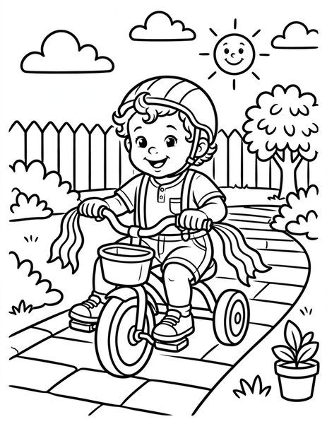 Tricycle coloring page