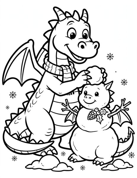 Snow Dragon Build coloring page