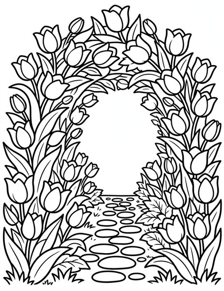 Tulip Tunnel coloring page