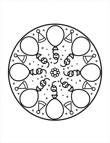 Celebration Mandala coloring page