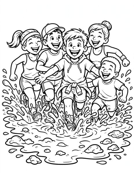 Mud Run coloring page