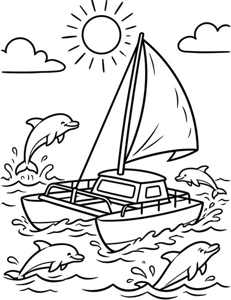 Catamaran coloring page