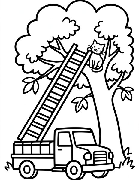 Ladder Truck coloring page