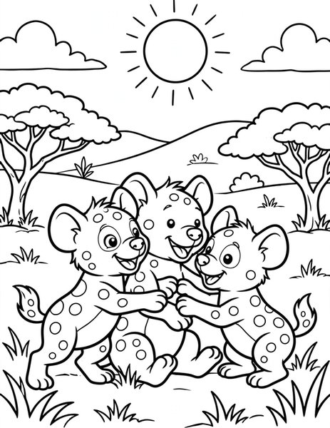 Hyena Giggle coloring page