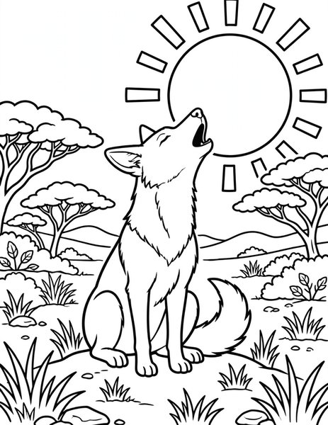 Jackal Song coloring page
