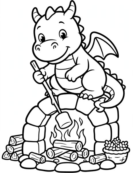 Marshmallow Toast coloring page