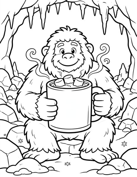 Yeti Friend coloring page