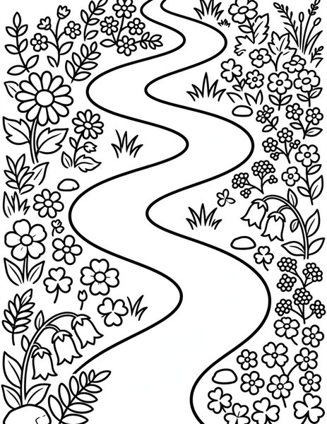 Wildflower Walk coloring page