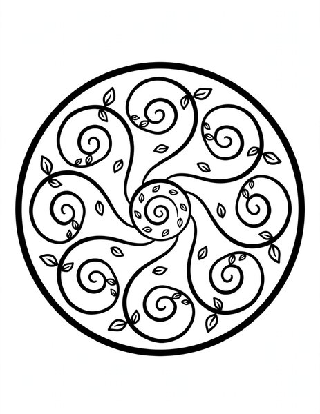 Breeze Swirl Mandala coloring page