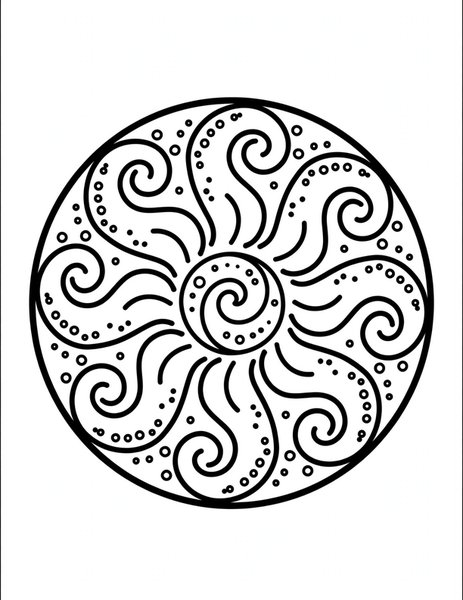 Misty Morning Mandala coloring page