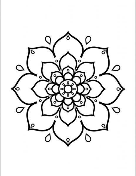 Dewdrop Mandala coloring page