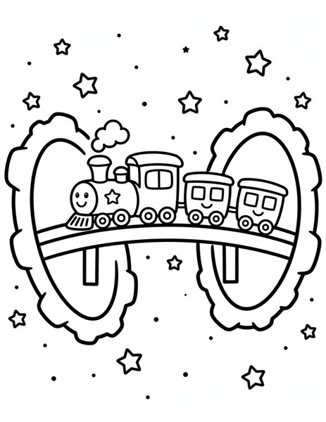 Moon Train coloring page