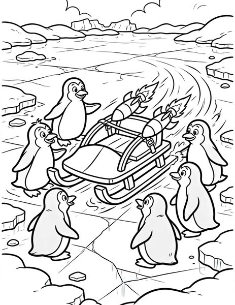 Rocket Sled coloring page