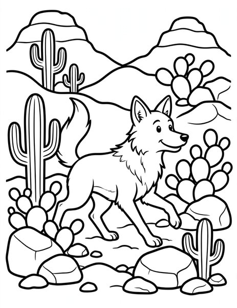 Coyote Trot coloring page