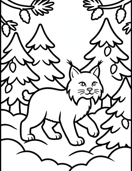 Lynx Prowl coloring page