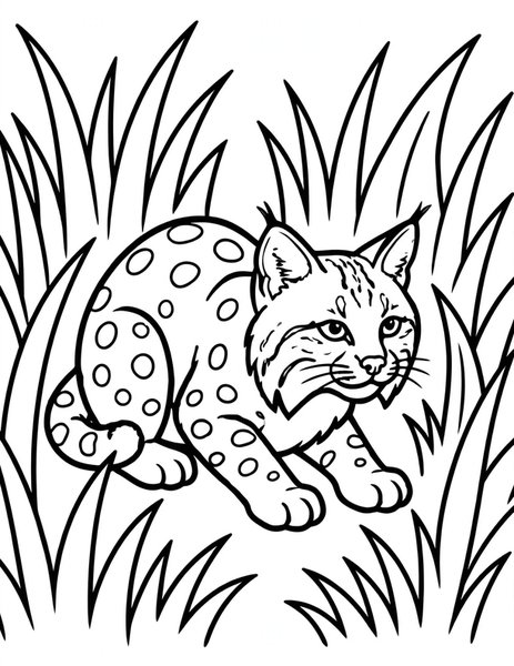 Bobcat Pounce coloring page