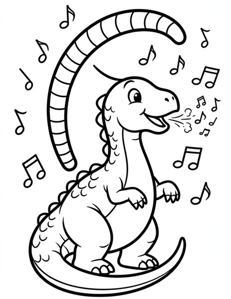 Parasaurolophus Toot coloring page