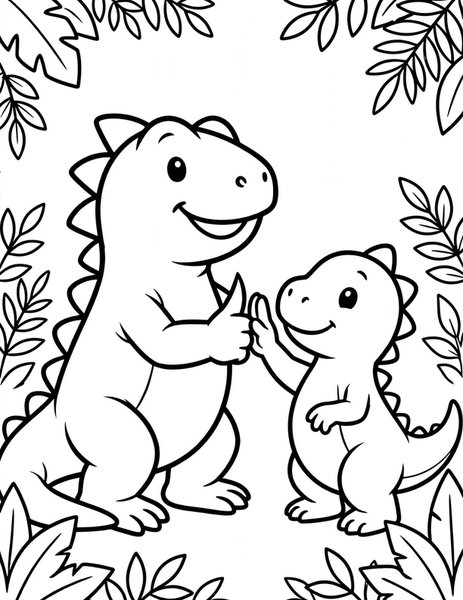 Iguanodon High Five coloring page